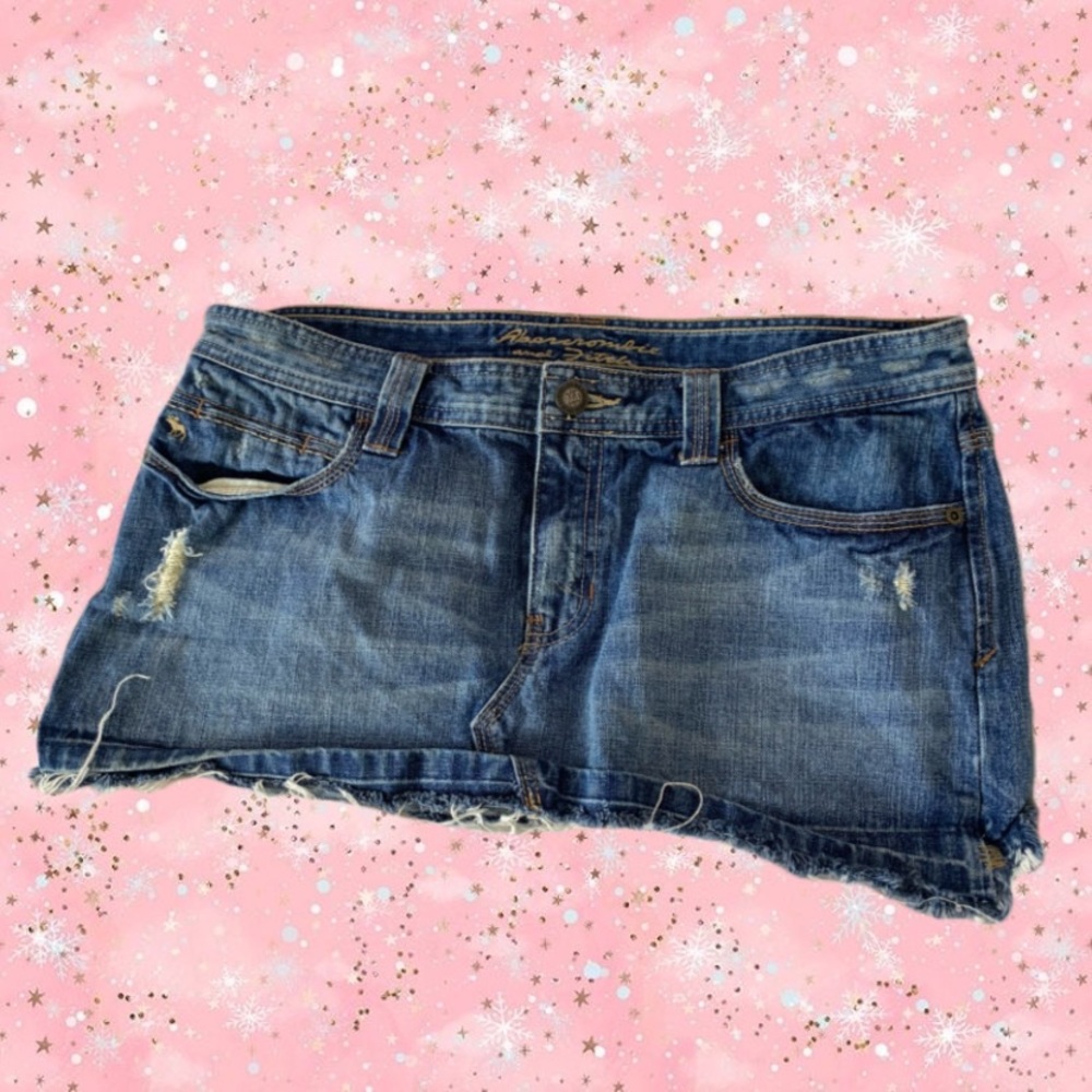 Distressed Y2K Vintage Abercrombie Micro Mini Denim Skirt